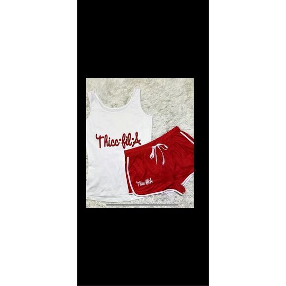🔥Sexy “Thicc-Fil-A”  Two-Piece set tank top and drawstring shorts. Xxl - Picture 6 of 14